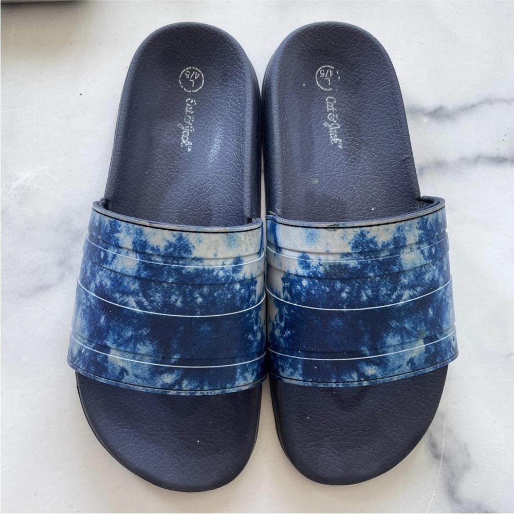 Cat & Jack boys blue slides sz 4/5 summer shoes Bargains Kids Deals Sales Buys